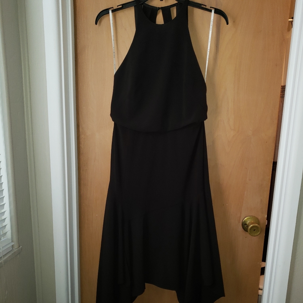 Halston Heritage Halter Midi black dress